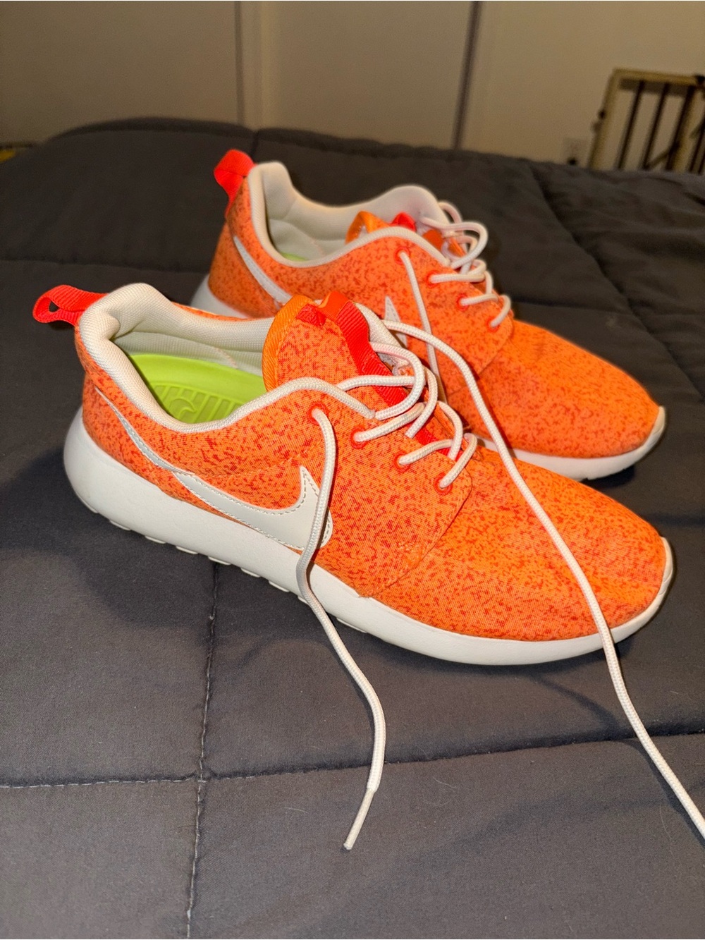 Women’s Nike Roshe Run Orange and White Sneakers